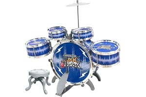 Bateria Infantil Rock Party Azul, DM Toys