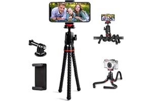 Phone Tripod LINKCOOL 360 Degree Rotation Flexible Tripod Travel Octopus Tripod for iPhone/Smartphone/Ipad/DSLR/Sports Action Camera, with Bluetooth Wireless Remote Shutter