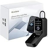 Gravless Smart Key Lock Box with Fingerprint, Lock Box for Keys with Code for outside, Combination Lockbox, Key Box Wall Mount, 5 Ways to Unlock IP65 Waterproof