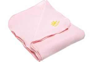 Nozone Baby Blanket, Sun Protective, Soft Rayon from Bamboo, UPF 50+ in Light Pink