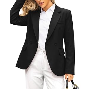 a.Jesdani Womens Casual Blazers Open Front Long Sleeve Work Office Suit Jackets Blazer