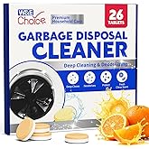 W&E Choice Garbage Disposal Cleaner and Deodorizer Tablets - 26 Pack, Powerful XL Foaming Tablets, Citrus Scent Sink Cleaner and Deodorizer, Septic Safe Kitchen Cleaning Care, 1-Year Supply