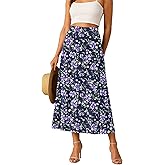 YSYOKOW Long Skirts for Women Flowy Elastic High Waist Midi A-line Skirt for 2026 Casual Boho Trendy