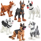 VDEZX 6PCS 3D Printed Dogs Toys, 3-5" Realistic 3D Printed Animals Figures | Dog Figurines Toys for Kids, Large Articulated Fidget for Goodie Bags Party Favors, Birthday Gift Classroom Prize Desk Pets