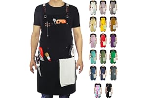 Stenffy - Work Apron,Cotton Canvas,Multiple Pockets,Gardening,BBQ,Cafe,Kitchen,Painting,Carpenter,Artist Apron,Apron for Men,