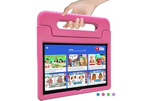 VNEIMQN Kids Tablet, 10.1 Inch Tablet for Kids Android 14, 64GB Octa-Core, WiFi, Big Battery, Kids Space, Parental Control 1280 * 800 HD Display Children Tablets Pink