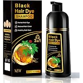 Black Hair Dye Shampoo 3 in 1 for Gray Hair, Herbal Ingredients Natural Color Shampoo Hair Dye for Women Men