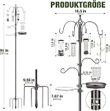 Urban Deco Bird Feeding Station Kit Heavy Duty Pole with Multiple Hooks view 2