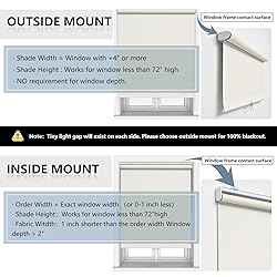 AOSKY Cordless Roller Shades Blackout Blinds for