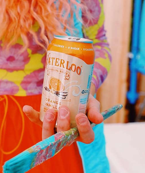 WATERLOO SPARKLING WATER, ORANGE VANILLA NATURALLY FLAVORED, 12 FL OZ CANS (PACK OF 12) – ZERO CALORIES AND ZERO SUGAR OR SWEETENERS