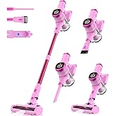 Tikom V500 Cordless Vacuum Cleaner for Home, 40000Pa/450W Stick Vacuum with LED Touch Screen, Charging Wall Dock, Anti-Tangle