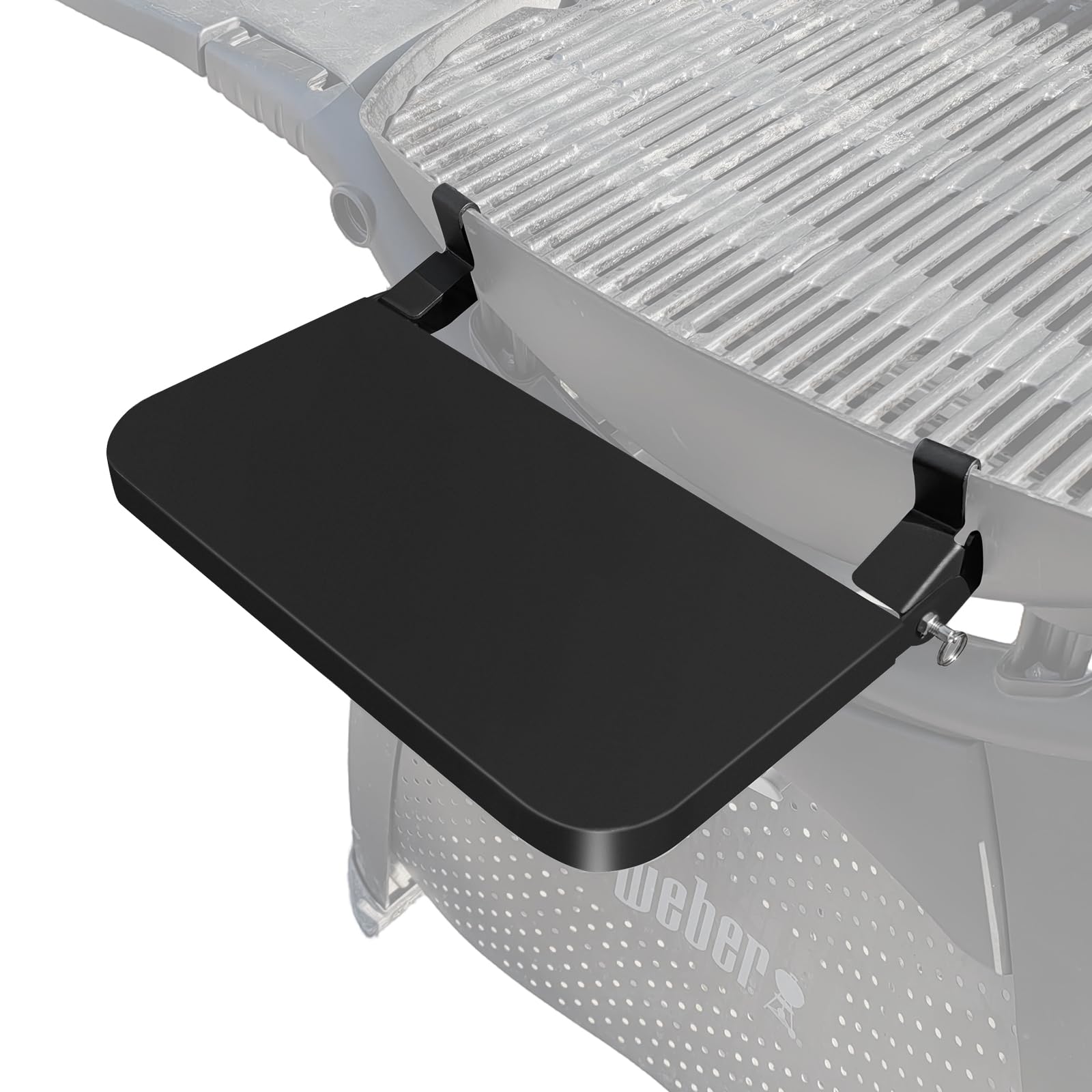 QuliMetal Front Shelf for Weber Q2800, Folding Front Grill Table Accessory, Foldable BBQ Prep Shelf with Extra Space for Food Prep, Tools, Trays and Storage, 13.8" x 9.1" Image