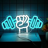 Neonawall Dumbbell Neon Sign For Home Décor,Bedroom Decor,Led Sign,Room Neon Sign,Gym Decor,Sports Neon Sign,Men Women Wall Décor Gift Size 12''