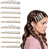 COMNICO Pearl Hair Clips, 10Pcs French Pearl Hair Pins Elegant Bobby Pins Sweet Bride Headwear Decorative Hair Barrettes Hair Accessories for Wedding Birthday Prom Party Christmas Women Girls