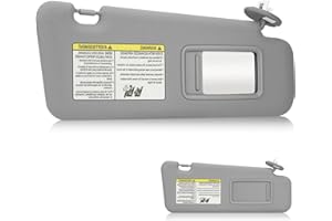 HKPARTS Right Passenger Side Sun Visor SunVisor for 2008-2013 Toyota Highlander 74320-0E050-B0 (Gray)