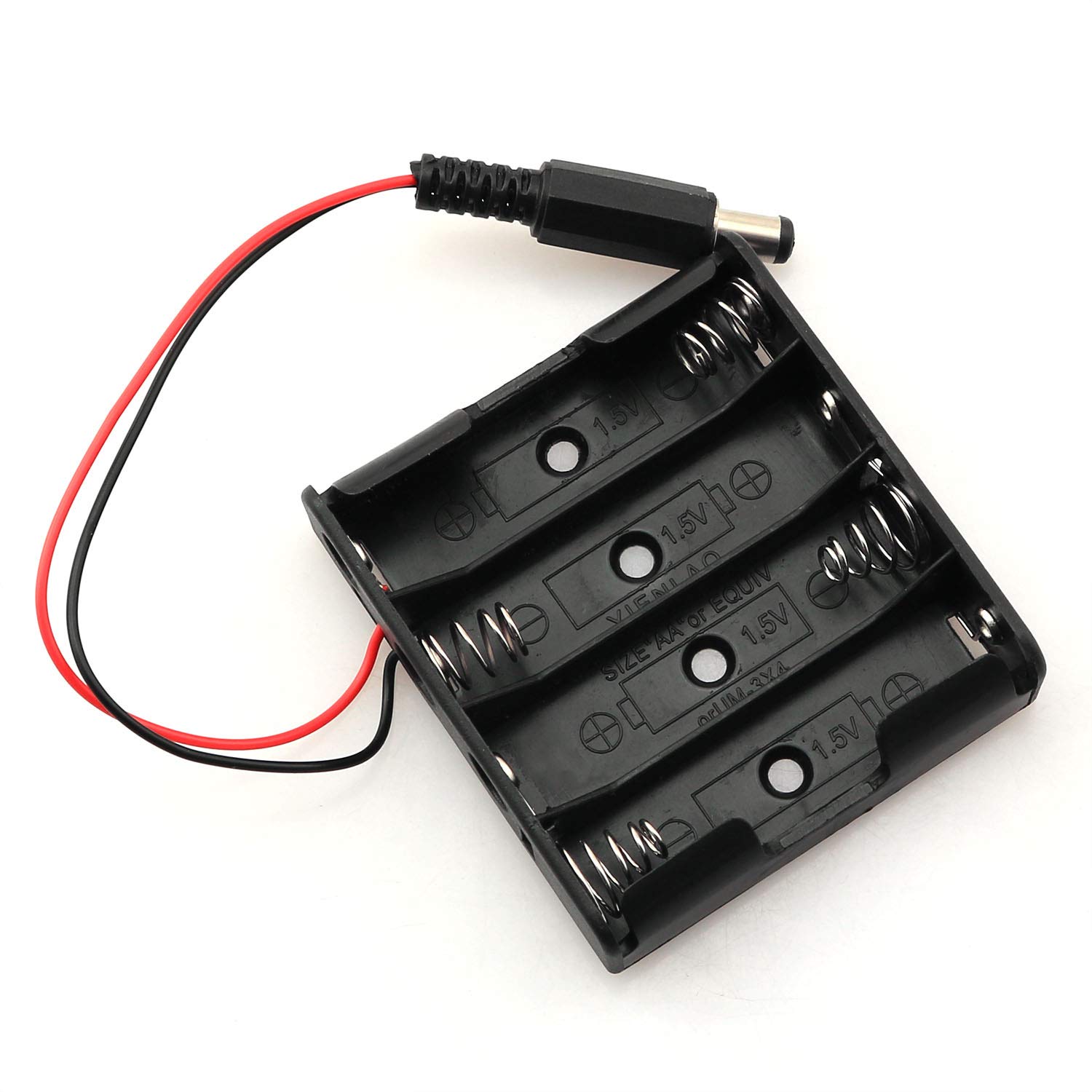 Photo 1 of ZRM&E 6V Power Box 4xAA Battery Holder Case with DC 5.5x2.1 Connector Mate with Barrel Jack Connector on Arduino