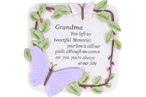 YOUDEAR MEMORIALS 10 Inch Resin Memorial Garden Stone, Outdoor Decor, Sympathy Garden Marker, Sympathy Gift for Loss of Mom, Remembrance of Beloved Mather (Grandma)