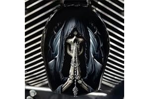 OUDINI Motorcycle Cowbell Horn Cover Decoration,Motorcycle Cowbell Horn Cover,Reaper Decoration,Halloween Motorcycle Decoration (Prayer for the Dead)