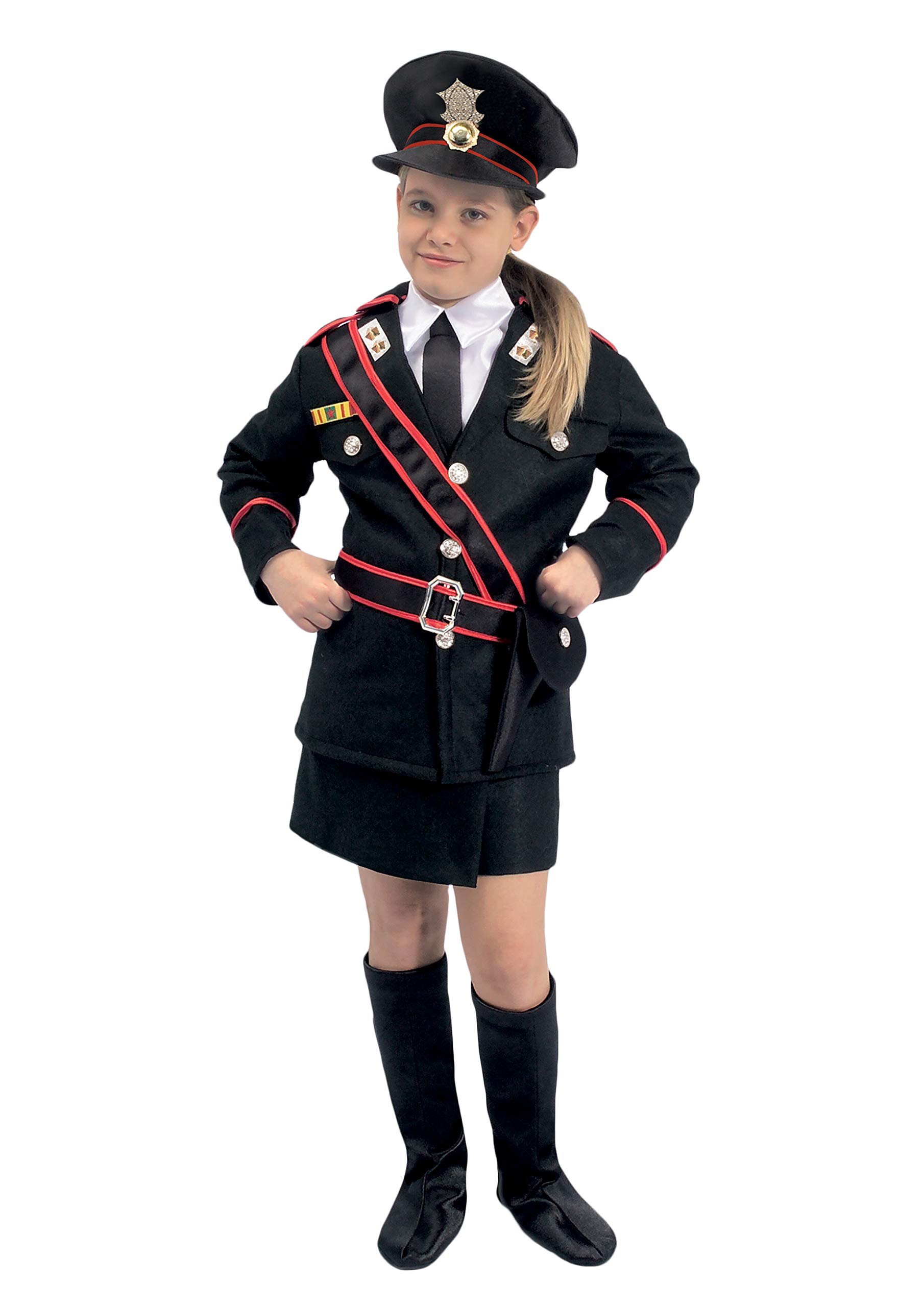 Ciao 26078.5-7 Carabiniere Costume Girl (Size 5-7 Years), Unisex, Black