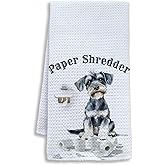 Shrago Funny Shredder Schnauzer Bathroom Hand Towels, Schnauzer Gifts for Women Men, Dog Lover Gifts Hand Towels for Bath Room Washroom, Dog Bathroom Decor, 16x24 Inch