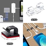 SOULWIT Cable Management Kit 200Pcs - 4 Sleeves 37 Clips 10 Ties 20+2 Rolls view 4