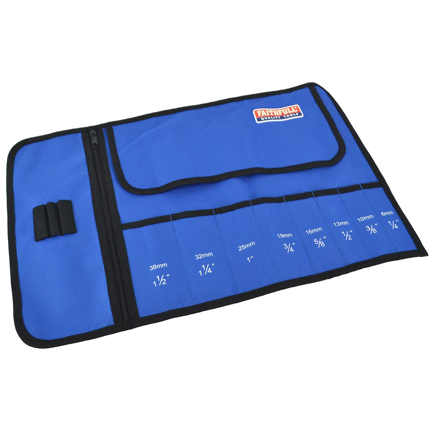 Faithfull FAICR8 8 Pocket Chisel Roll With Zip Up Compartment