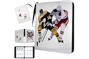 COYORO Hockey Card Binder, Trading Card Binder 9 Pocket with 50 Removable Sleeves Fits 900 Sport Cards, 3 Ring Card Holder Binder with Zipper, Collector Storage Album
