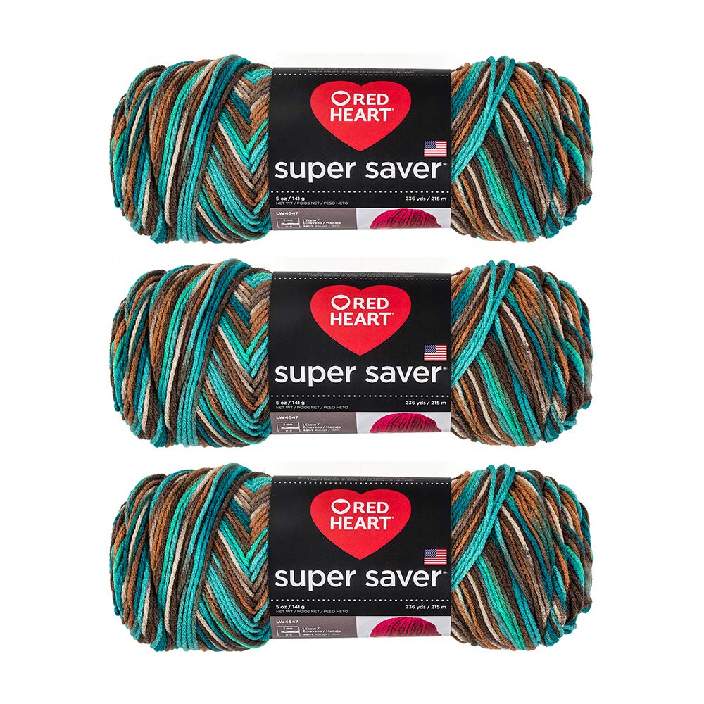 Red Heart Bulk Buy Super Saver Yarn (3-Pack) Reef E300-3949