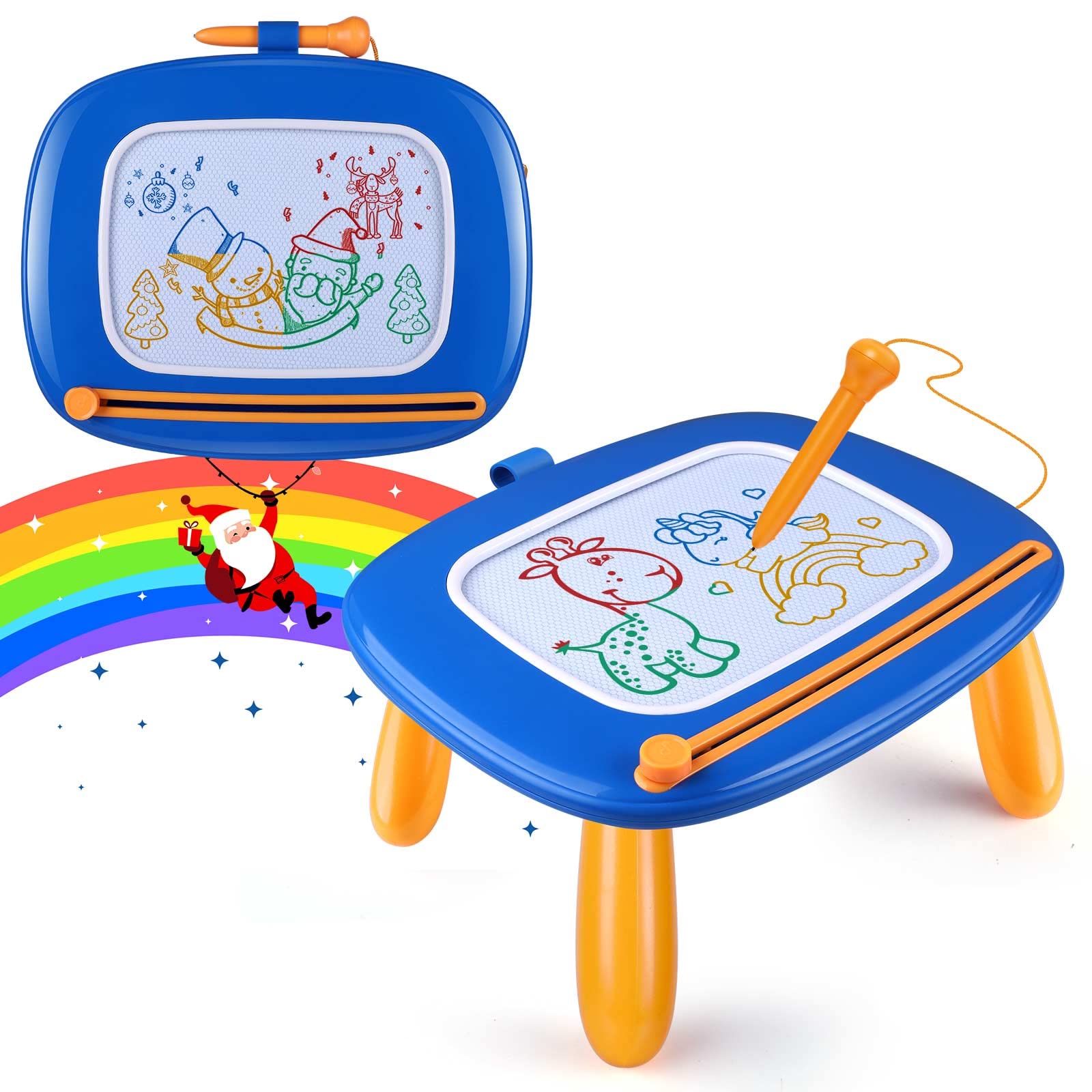 Smasiagon Magnetic Drawing Board, Toys for 1 2 3 Year Old Boys, Drawing Pad Travel Learning Toy for Toddlers 1-3, Christmas Halloween Birthday Gift (Navy Blue)