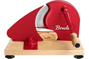 Brvclon Manual Bread Slicer for Homemade Sourdough Bread,Adjustable Thickness, Hand Crank Bread Slicer with Scale Line and Suction Cup, Serrated Blade Design & Metal Guide