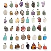 DanLingJewelry 50pcs Natural Random Reiki Nugget Gemstone Charms Irregular Healing Crystal Chakra Stone Pendants for Jewelry Making