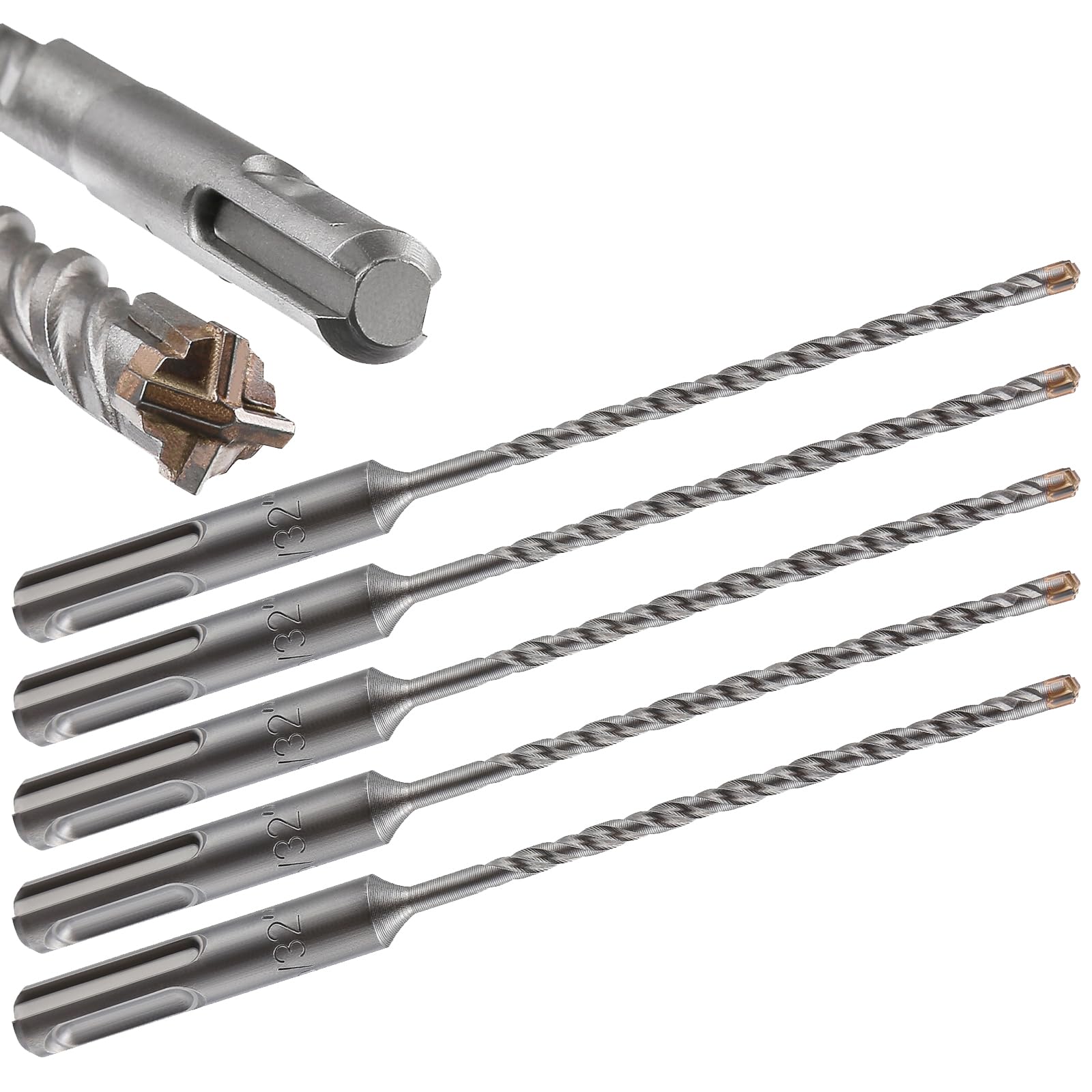 Wensilon 5pcs 5/32" X 6"-4" Concrete Drill