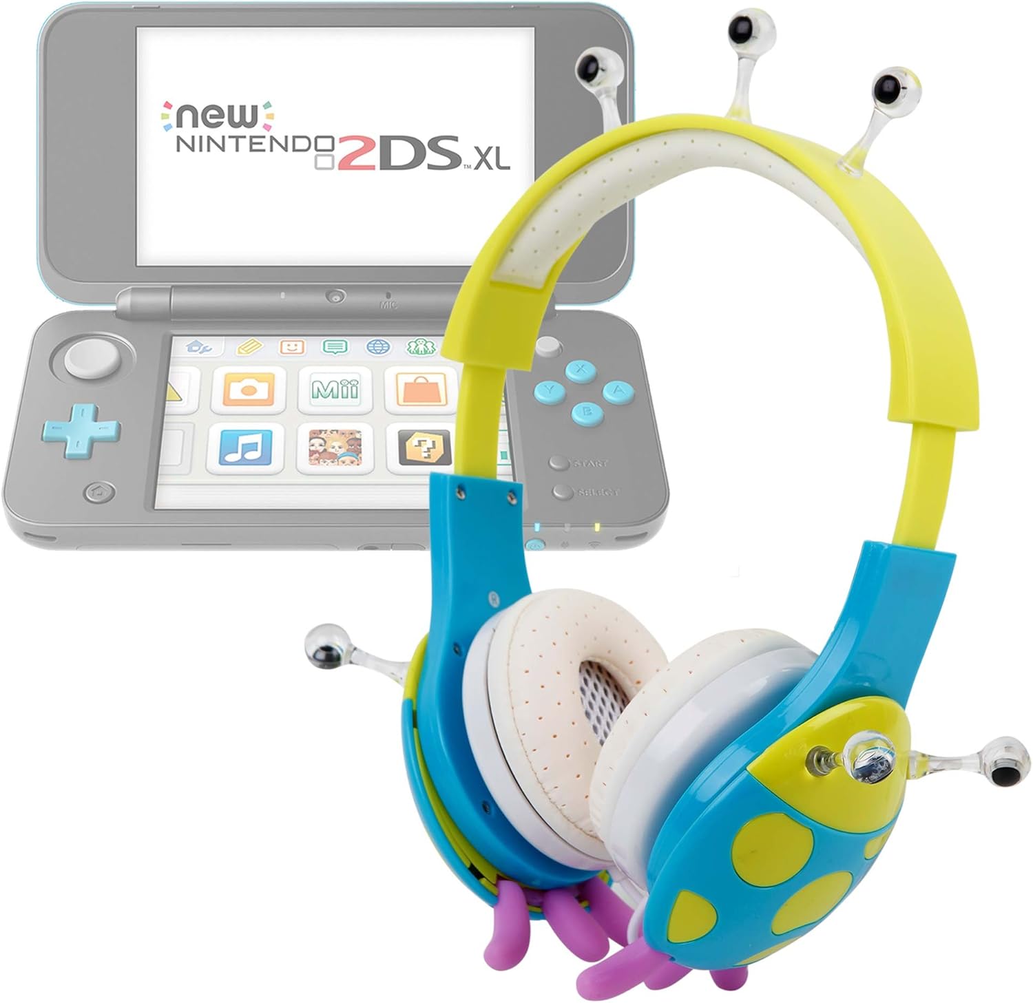 DURAGADGET Blue/Green Ladybird Children's Headphones for