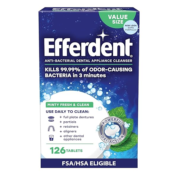 EFFERDENT DENTURE CLEANER TABLETS – DENTAL APPLIANCES, ALIGNERS,...
