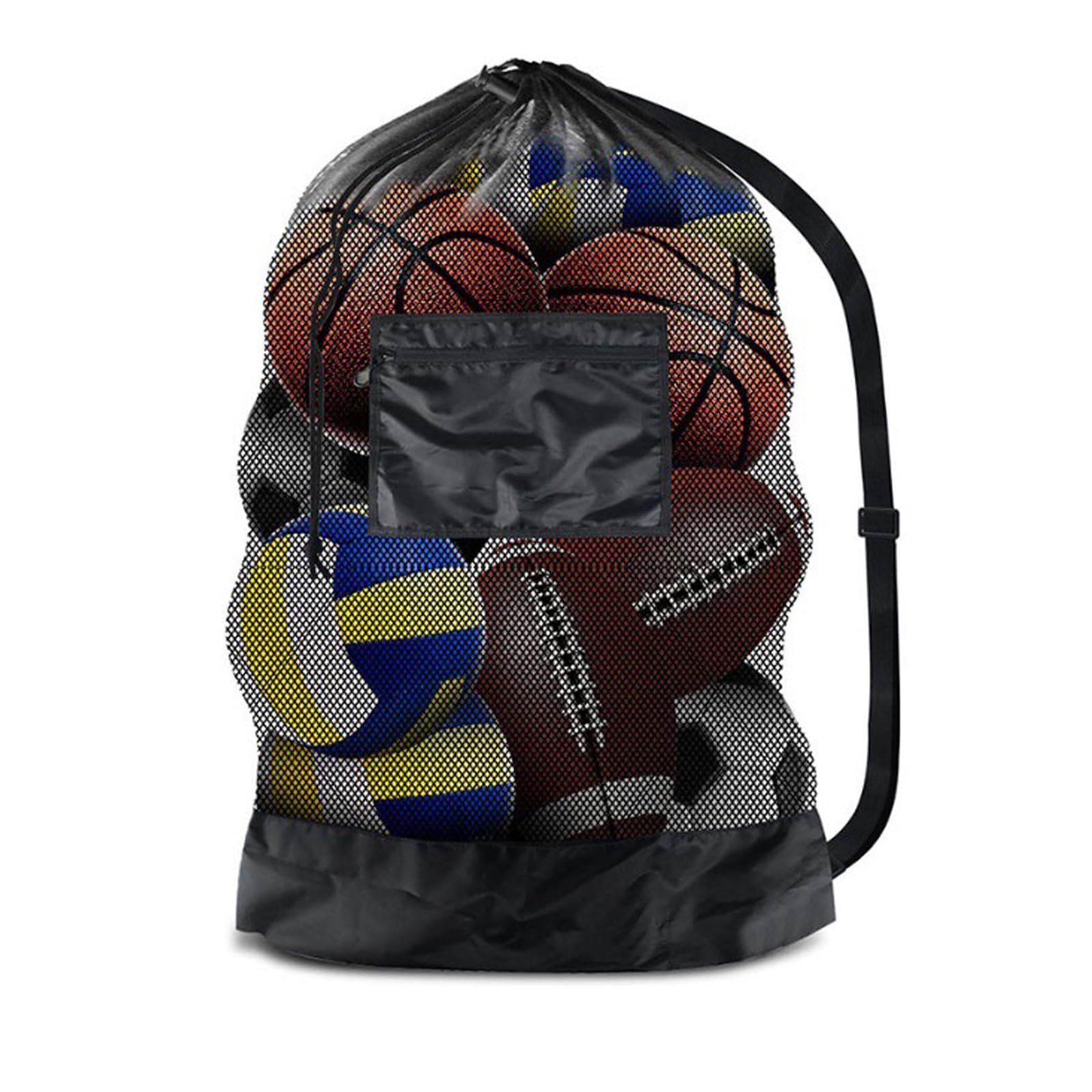 Extra Large Mesh Drawstring Bags: Sports Kit and Training Equipment - Bag for Rugby, Volleyball, Football - Adjustable Shoulder Strap