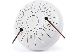 LOMUTY Steel Tongue Drum 6 Inch 11 Notes,Rain Drum for Outside Garden,C Major Tongue Drum Rain Chime Outside for Meditation Y