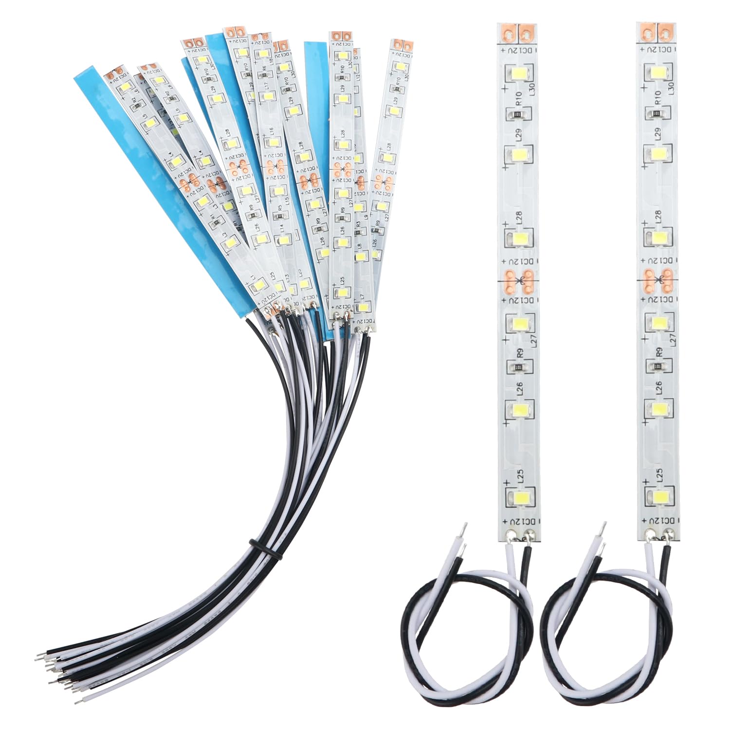 YIXISI 15 PCS 100mm Prewired Strip LED Light, 12V - 18V, 2335 SMD LED, White
