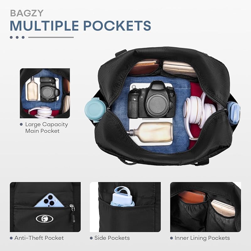 Mala de viagem 40x30x20 para bagagem de mão dobrável à prova d'água Vueling Wizzair com shoulder feminina Sports Holdall Fins de Semana 25L 2 Pacote