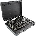 ABN Star Torx Bit Socket 52-Piece Set – SAE 1/4, 3/8, 1/2in 4-Point Square Drive T6–T70, E4–E24, TP8–TP60, TT8–TT60