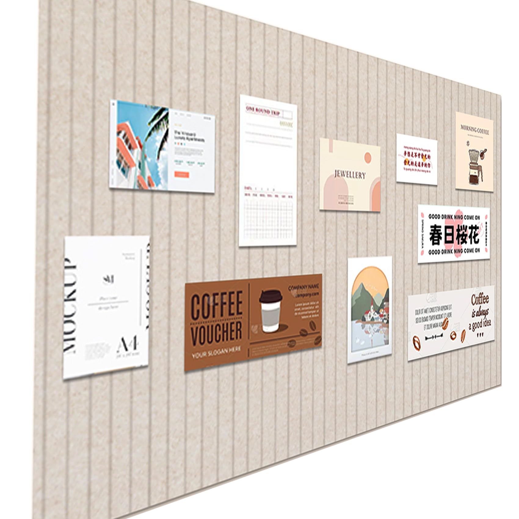 Photo 1 of Large Felt Wall Tiles Cork Boards for Office Cubicle, 35"x23.6" Felt Bulletin Board Tiles Pin Board for Walls Home Decor, Noise Reduction Boards Panels for Photos Memos, 6-Pack, Dark Camel