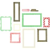 Sizzix Clear Stamps Set with Framelits Dies, Build-A-Frame by 49 &amp; Market, 15 Rubber Stamps &amp; 14 Cutting Dies