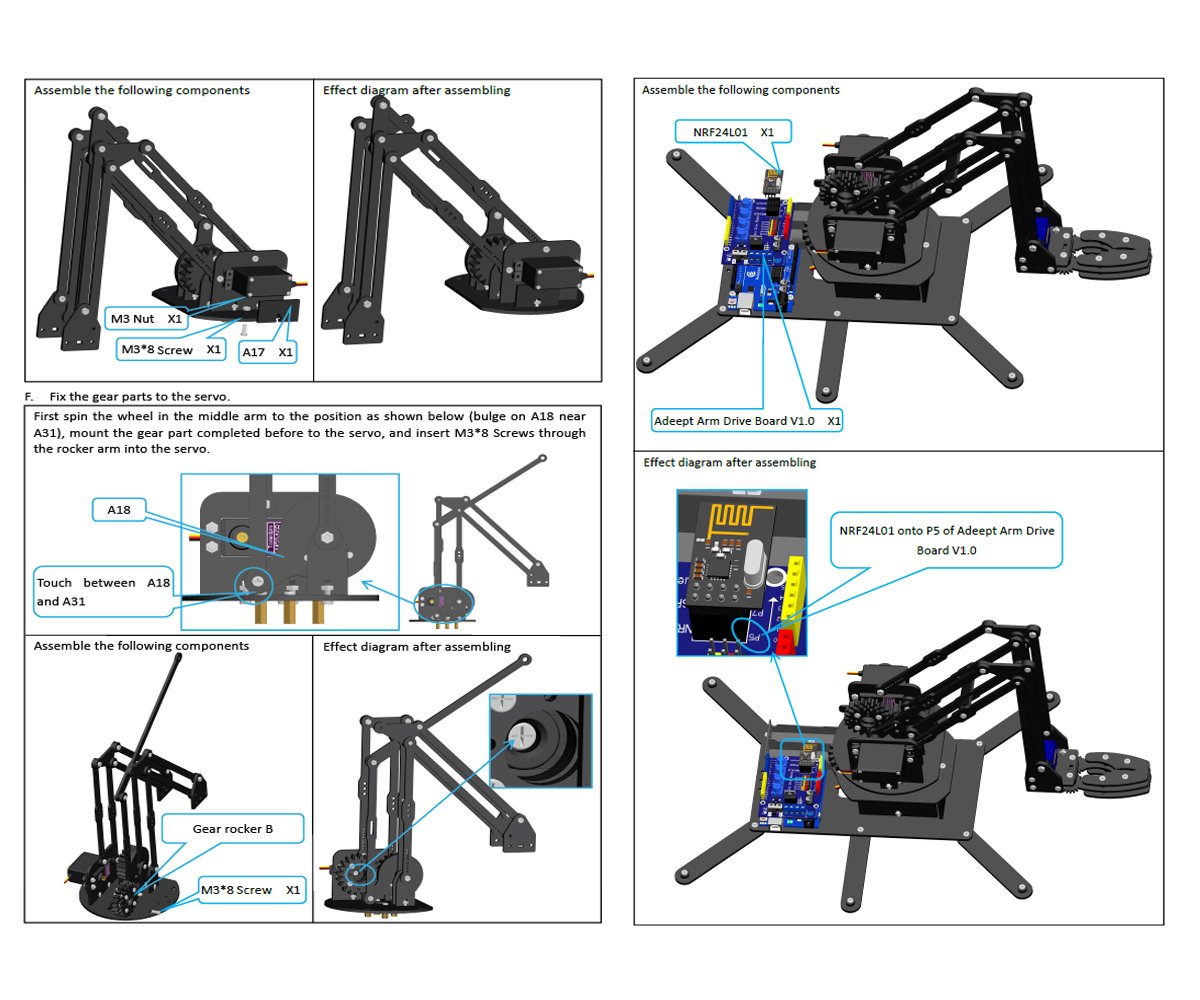 Adeept Robotic Arm Kit Arduino Compatible Desktop Robot Arm Kit ...