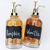 GOYISEE Clear Coffee Syrup Dispenser for Coffee Bar, Pump Dispenser, Glass Syrup Bottle with Gold Pump, 16.9 oz 500 ml, Set o