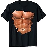 Mens Chest Six Pack Abs funny fake abs Muscles REALISTIC T-Shirt