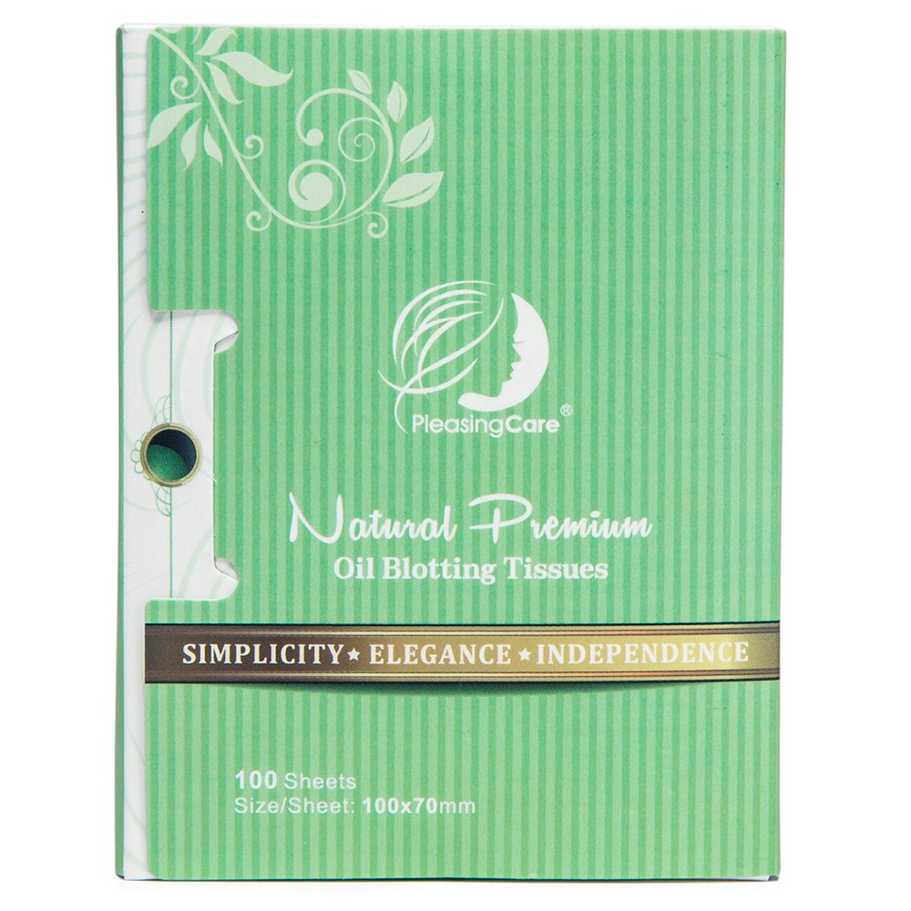 Natural Green Tea Oil Absorbing Tissues - 100 Counts, Premium Face Oil Blotting Paper - Take Only 1 Piece Each Time Design - Large 10cmx7cm Oil Absorbing Sheets, No Waste and Easy to Carry in Pocket