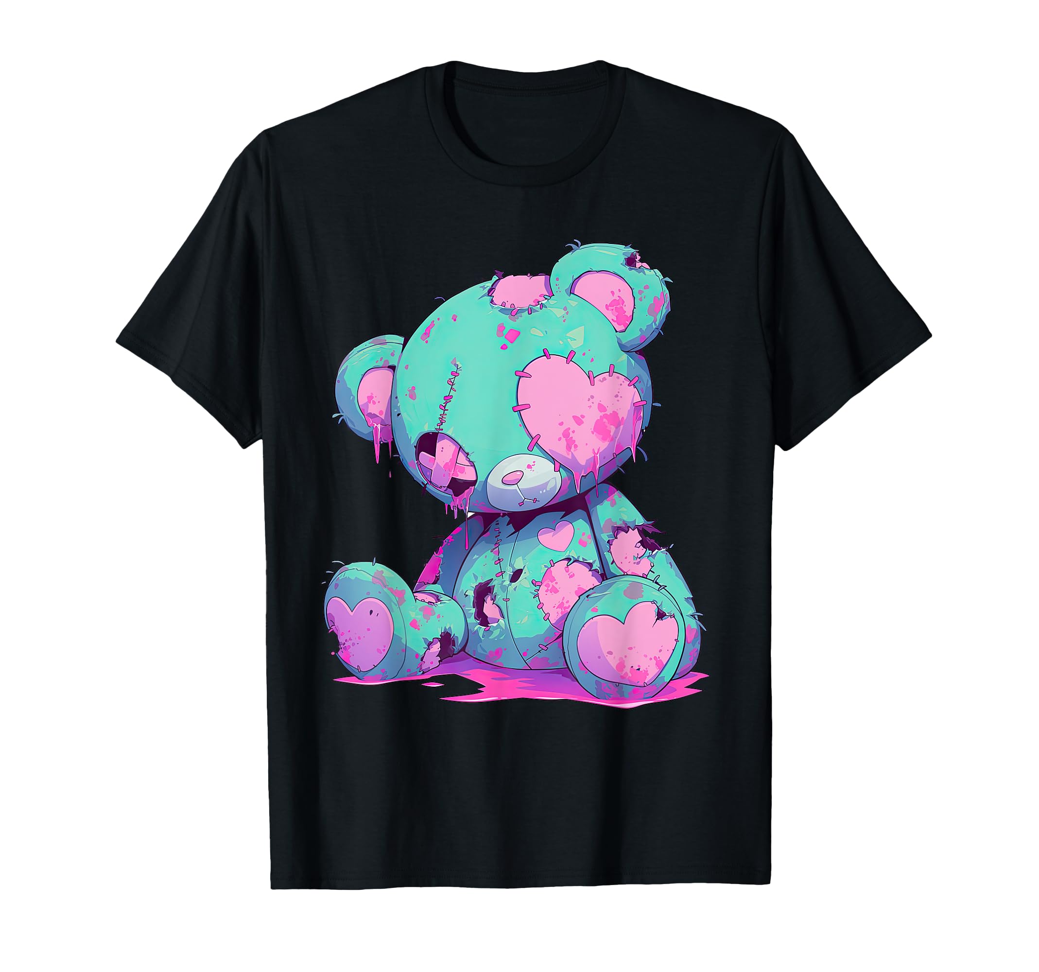 Photo 1 of Kawaii Pastel Goth Creepy Cute Witchy Zombie Teddy Bear T-Shirt