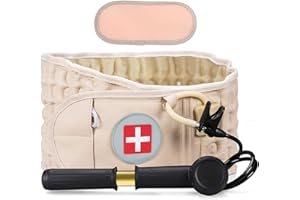 tempsnug Decompression Back Belt Inflatable Lower Back Brace for Low Back Pain Relief Lumbar Traction Device with Hand Pump, 