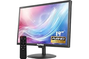 Suprlipy 19 inch FHD Small IPS Monitor LCD Display Screen 1440x900 60Hz 16:10 with HDMI BNC VGA AV USB Input Built-in Lounspeakers for CCTV Security Camera DVR PC RasPi