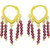 Natural Beads Gemstone Heart Hoop Earring, Handmade Gemstone Jewelry, Crystal Earring, Energy Healing Crystals, Gift for Her, Gold Plated, Christmas Gifts