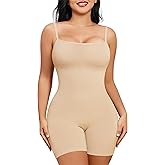 Nebility Shapewear Bodysuits for Women - Tummy Control Square Neck Bodysuit Seamless Full Body Shaper Going Out Top